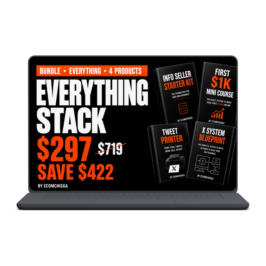 Complete X info product system - Everything Stack - EcomChigga